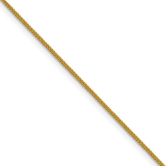 0.8mm 14k Yellow Gold Diamond Cut Square Wheat Chain Necklace, 18 Inch - Picture 1 of 8